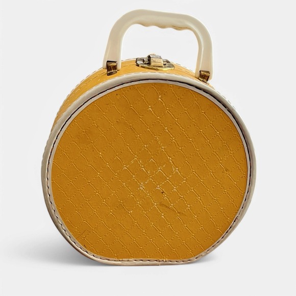 Vintage Luce Flocked Yellow Bunny Kite Child's Round Toy Case‎ Suitcase Bag - Picture 5 of 12